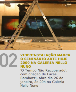 Minha participação no Arte Hoje se deu com a montagem do trabalho O Tempo Não Recuperado, em versão instalação e também como DVD-ROm interativo.
